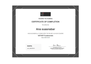 Gst & Hst Certificate